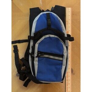 Hydration Backpack Blue Gray Hiking Cycling Running Daypack Bag